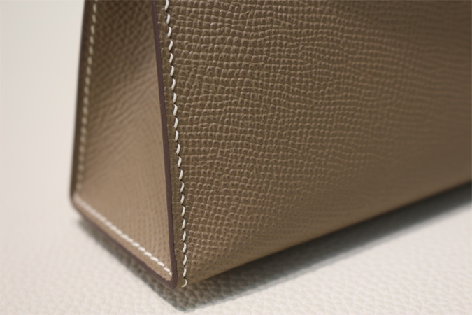 Kelly Mini II Bag Epsom Leather Gold/Silver Hardware In Etoupe Color HS