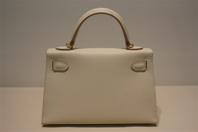 Kelly Mini II Bag Epsom Leather Gold/Silver Hardware In Craie Color HS