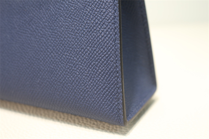 Kelly Mini II Bag Epsom Leather Gold/Silver Hardware In Bleu Saphire Color HS