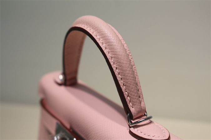 Kelly Mini II Bag Epsom Leather Gold/Silver Hardware In Rose Sakura Color HS