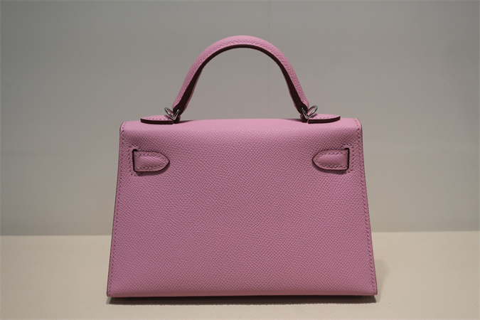 Kelly Mini II Bag Epsom Leather Gold/Silver Hardware In Mauve Syivestre Color HS