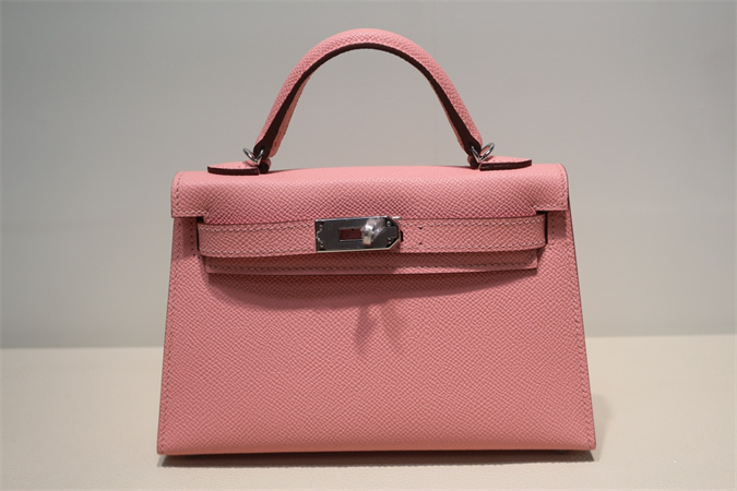 Kelly Mini II Bag Epsom Leather Gold/Silver Hardware In Rose Confetti Color HS