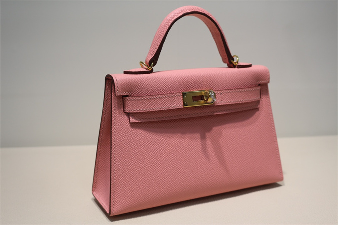 Kelly Mini II Bag Epsom Leather Gold/Silver Hardware In Rose Confetti Color HS