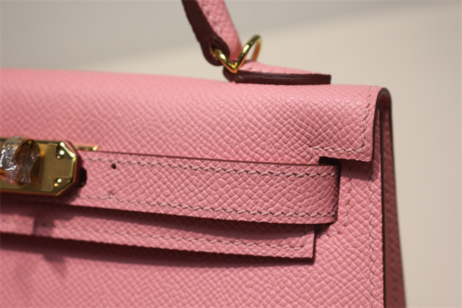 Kelly Mini II Bag Epsom Leather Gold/Silver Hardware In Rose Confetti Color HS