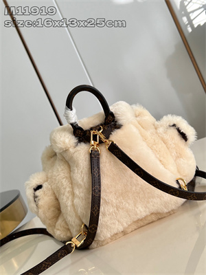 L.V Nano Teddy Backpack Shearling Cream M11919
