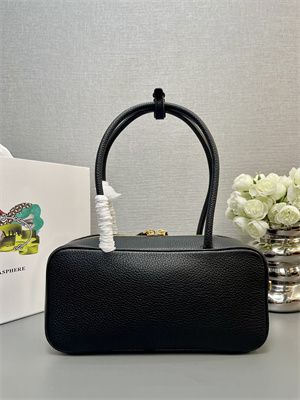 Pra*a medium grained leather top-handle bag black 1bb126