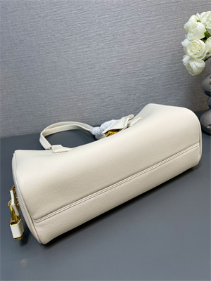 Pra*a medium leather top-handle bag with padlock white 1bb127