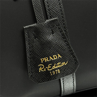 Pra*a re-edition 1978 medium re-nylon and saffiano leather top-handle bag black 1bb233