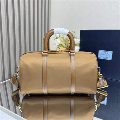 Pra*a re-edition 1978 medium re-nylon and saffiano leather top-handle bag cork beige 1bb233