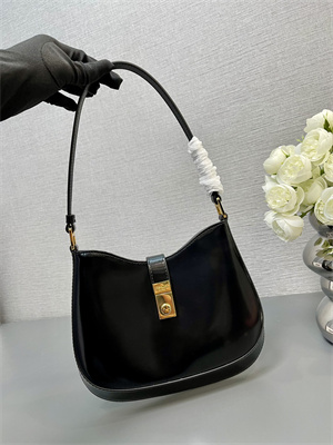 Pra*a cleo shoulder bag shinny leather black 1bc169