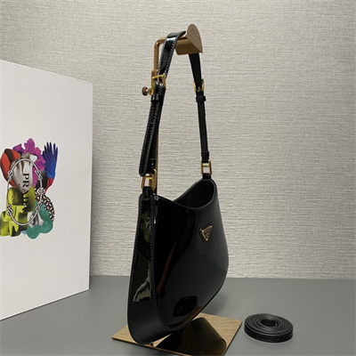 Pra*a cleo patent leather bag black 1bc169
