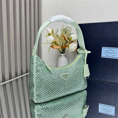 pra*a re-edition 2000 mini-bag with Di*m*nd green 1ne515