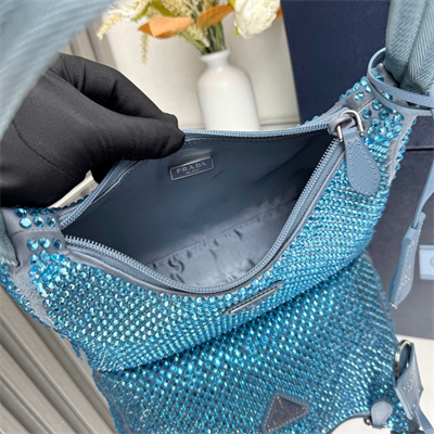 pra*a re-edition 2000 mini-bag with Di*m*nd blue 1ne515