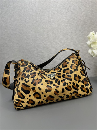 Pra*a aimée medium leopard print horsehide shoulder bag 1bc229
