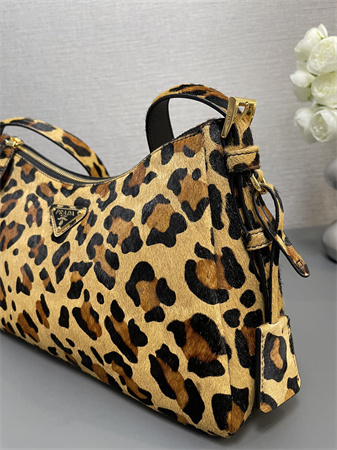 Pra*a aimée medium leopard print horsehide shoulder bag 1bc229