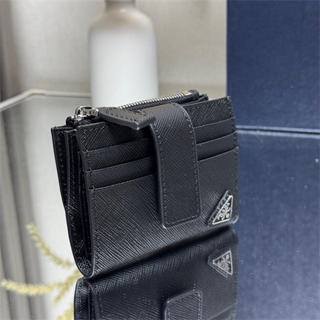 Pra*a saffiano leather card holder black 2mc066