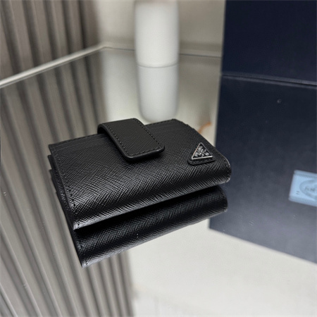 Pra*a saffiano leather card holder black 2mc066