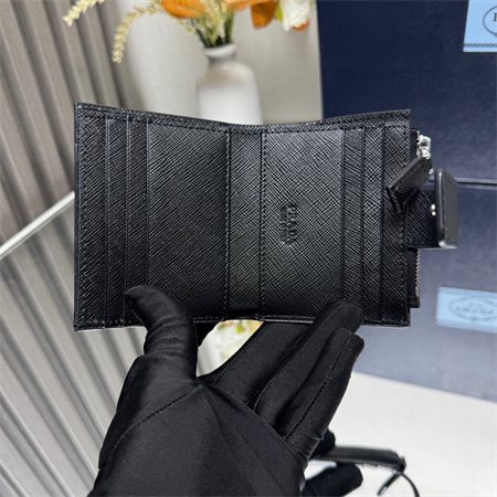 Pra*a saffiano leather card holder black 2mc066