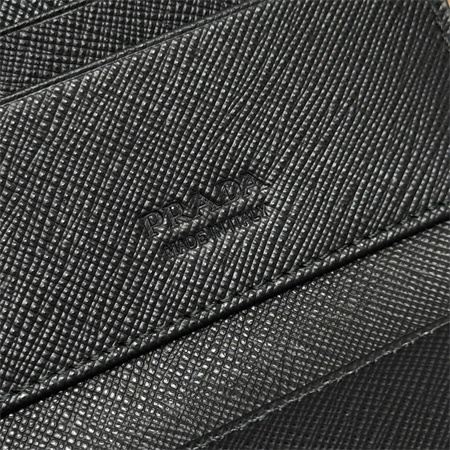 Pra*a saffiano leather card holder black 2mc066