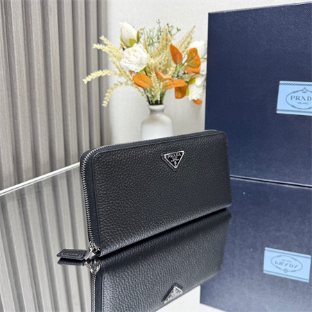 Pra*a grained leather wallet black 2ml317