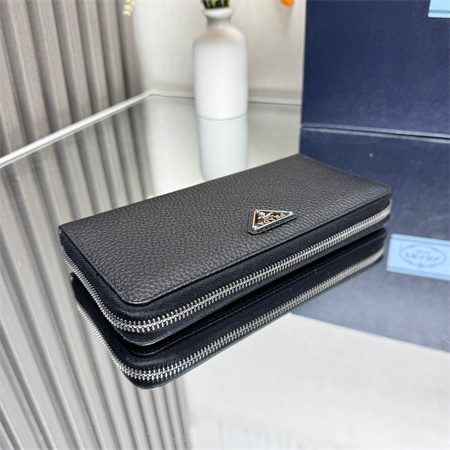 Pra*a grained leather wallet black 2ml317
