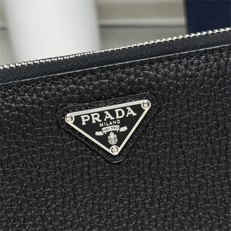 Pra*a grained leather wallet black 2ml317