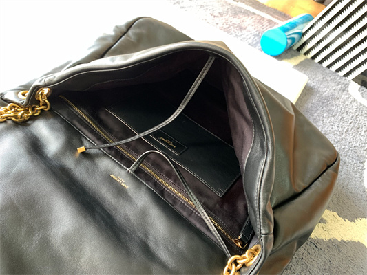 Y.S.L Large JAMIE 4.3 BAG IN LAMBSKIN Black Color Gold Tone Metal