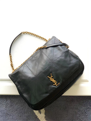 Y.S.L Large JAMIE 4.3 BAG IN LAMBSKIN Black Color Gold Tone Metal