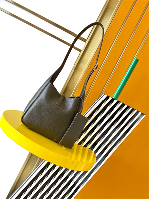 Y.S.L LE 5 A 7 Mini HOBO BAG In Kaki Green Grained Calfskin Leather