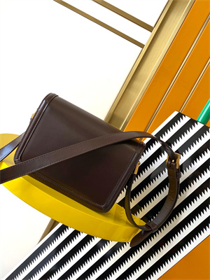 Y.S.L SOLFERINO SMALL SATCHEL IN BOX SAINT LAUREN Gold Tone Metal Coffee Color