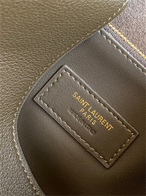 y.s.l le 5 a 7 S*pple large hobo bag in kaki green leather