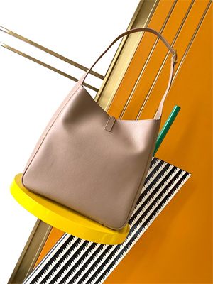 y.s.l le 5 a 7 S*pple large hobo bag in beige leather