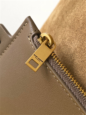 Y.S.L LE 37 In Brown Suede Leather Bucket Bag