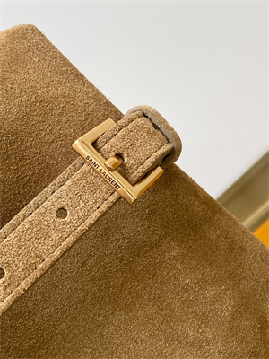 Y.S.L LE 37 SMALL In Brown Suede Leather Bucket Bag