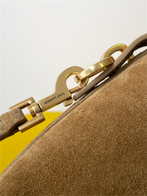 Y.S.L LE 37 Mini In Brown Suede Leather Bucket Bag