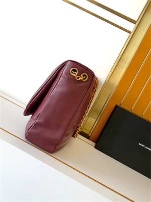 Y.S.L Large JAMIE 4.3 BAG IN LAMBSKIN ROUGE MERLOT Color Gold Tone Metal