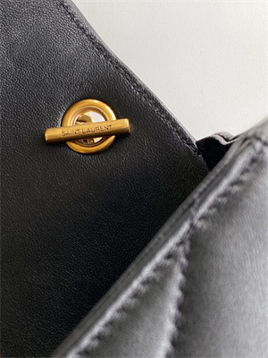 Y.S.L LOULOU Mini in MATELASSÉ lambskin Gold Tone Metal Black Color