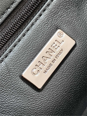 Cha.nel Flap Bag Sequins & Silver-Tone Metal Black AS4561