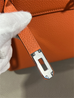 Kelly Retourne Bag Togo Leather 25/28CM Gold/Silver Hardware In Orange Color HS