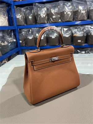 Kelly Retourne Bag Togo Leather 25/28CM Gold/Silver Hardware In Gold Color HS