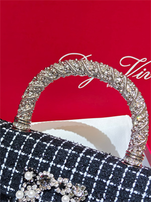 Roger Vivier Jewel Efflorescence Mini Bag In Tweed Black