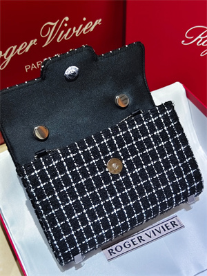 Roger Vivier Jewel Efflorescence Mini Bag In Tweed Black