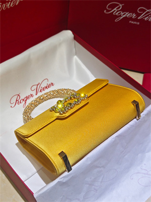 Roger Vivier Jewel Efflorescence Mini Bag In Satin Yellow
