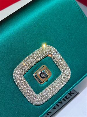 Roger Vivier Viv’ Choc Mini Bag In Satin Green