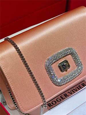 Roger Vivier Viv’ Choc Mini Bag In Satin Beige