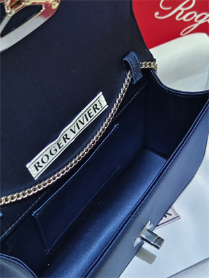 Roger Vivier Viv’ Choc Mini Bag In Satin Navy