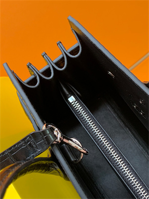 Y.S.L SAC DE JOUR BABY In Black Corcodile Embossed Leather Silver Tone Metal