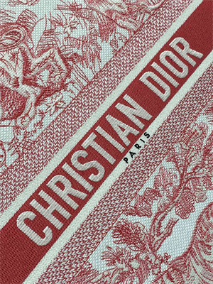 CD Large Book Tote Black Toile de Jouy Embroidery Pink