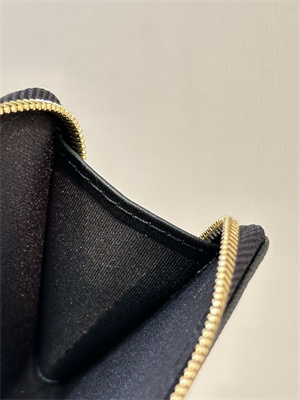 Ch*el zippy wallet black grained calfskin gold tone metal 3976