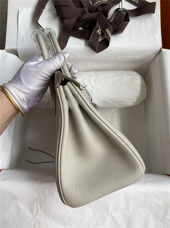 Birkin Bag Togo Leather 25/30/35 Gold/Silver Hardware In Pearl Gray Color HS